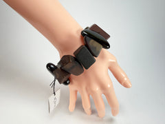 Sobral - Indiana "Cinza" Smokey Gray Mix Elasticated Resin Bracelet ( 000210 )