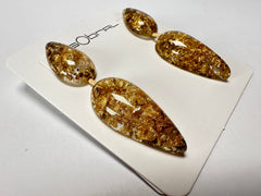 Sobral - Metalique "Water" Resin Earrings ( 004158 )