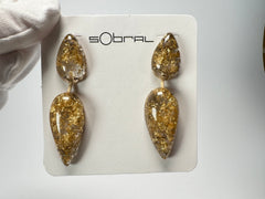Sobral - Metalique "Water" Resin Earrings ( 004158 )