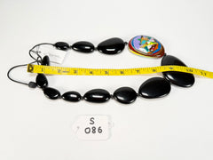 Sobral - Multi-Colour "Encantador" Black Resin Necklace ( 004109 )