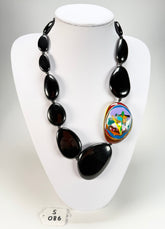 Sobral - Multi-Colour "Encantador" Black Resin Necklace ( 004109 )