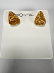 Sobral - Metalique "Pequeno Diamante" Resin Earrings ( 003600 )