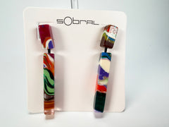 Sobral - Multi-Colour "Clarissa" Pollock Resin Earrings ( 002452 )