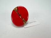 Sobral - Metalique "Munique" Orlando Red Resin Ring ( 005145 ) - Size UK N / US 7