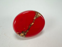 Sobral - Metalique "Munique" Orlando Red Resin Ring ( 005145 ) - Size UK N / US 7