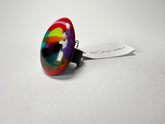 Sobral - Multi-Colour "K" Resin Ring ( 005146 ) - Size UK N / US 6.5