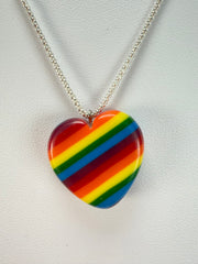 Sobral - Pop Pride "Heart" Resin AG Sliver Necklace ( 005314 )