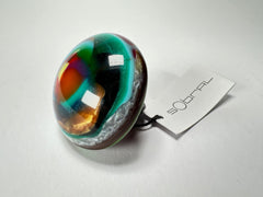 Sobral - Multi-Colour "Moscou K" Resin Ring ( 003605 ) - Size UK N / US 6.5