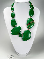 Sobral - Metalique Orlando "Carcassonne" Green Resin Necklace ( 004241 )