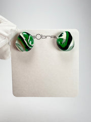 Sobral - Onda Verde "Wave" Green Resin Earrings ( 005330 )