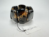 Sobral - Metalique "Rimla" Black & Gold Elasticated Resin Bracelet ( 004498 )