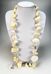 Sobral - Indiana "Aventuras" Marfim Cream Mix 110cm Resin Necklace ( 000038 )