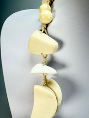 Sobral - Indiana "Aventuras" Marfim Cream Mix 110cm Resin Necklace ( 000038 )