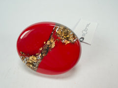 Sobral - Metalique "Munique" Orlando Red Resin Ring ( 005145 ) - Size UK N / US 6.5