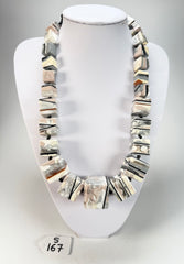 Sobral - Lágrima D'or "K" Large Cubes Resin Necklace ( 003624 )