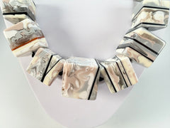 Sobral - Lágrima D'or "K" Large Cubes Resin Necklace ( 003624 )