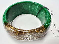 Sobral - Metalique Orlando "Técnica PB34" Green Resin Solid Bangle ( 004102 )