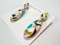 Sobral - Caillou Marfim "Caillou" Resin Earrings ( 005427 )