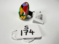 Sobral - Multi-Colour "K" Resin Ring ( 005146 ) - Size UK U / US 10