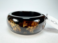 Sobral - Metalique Orlando "PB34" Black & Gold Resin Solid Bangle ( 000000 )