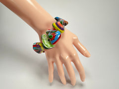 Sobral - Multi-Colour "Fuga" Diamante Elasticated Resin Bracelet ( 003619 )