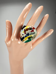 Sobral - Caillou Marfim "Poesia" Resin Ring ( 003597 ) - Size UK V / US 10.5