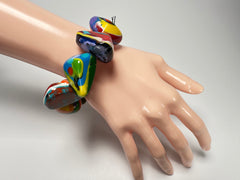 Sobral - Multi-Colour "Fuga" Diamante Elasticated Resin Bracelet ( 003619 )