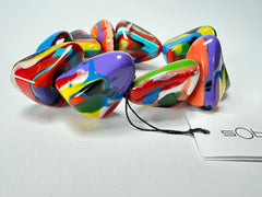 Sobral - Multi-Colour "Fuga" Diamante Elasticated Resin Bracelet ( 003619 )