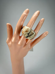 Sobral - Carmelo "Wave" Resin Ring ( 005325 ) - Size UK N / US 7