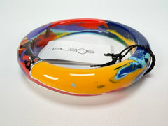 Sobral - Multi-Colour "PB14 Pollock" Resin Solid Bangle ( 001151 )