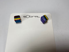 Sobral - Pop Art "Cubinho" Resin Earrings ( 000096 )