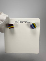 Sobral - Pop Art "Cubinho" Resin Earrings ( 000096 )