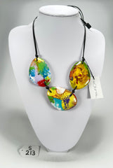 Sobral - Multi-Colour "Ebony Efeitos" K.Polido Resin Necklace ( 004334 )