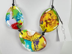 Sobral - Multi-Colour "Ebony Efeitos" K.Polido Resin Necklace ( 004334 )