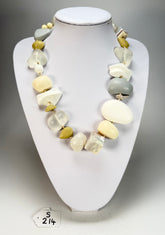 Sobral - Indiana "Marfim" Cream Mix 70cm Resin Necklace ( 000033 )