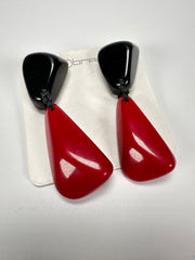 Sobral - Mix 2023 "Cusco" Black & Red Resin Earrings ( 005410 )