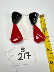 Sobral - Mix 2023 "Cusco" Black & Red Resin Earrings ( 005410 )