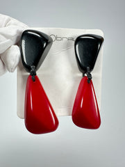 Sobral - Mix 2023 "Cusco" Black & Red Resin Earrings ( 005410 )
