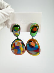 Sobral - Multi-Colour "Gabriele" Resin Earrings ( 003609 )