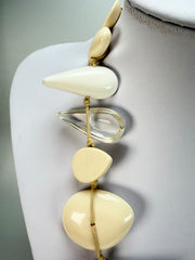 Sobral - Indiana "Aventuras" Marfim Cream Mix 110cm Resin Necklace ( 000038 )