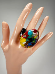 Sobral - Caillou Cristal "Poesia" Resin Ring ( 003597 ) - Size UK V / US 10