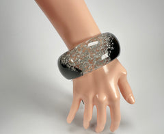 Sobral - Metalique Orlando "Técnica PB34" Black & Sliver Resin Solid Bangle ( 004102 )