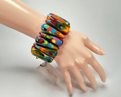 Sobral - Multi-Colour "Maria Efeitos" K.Polido Elasticated Resin Bracelet ( 004500 )