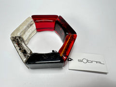 Sobral - "Hexagonal Efeitos" Mix Inverno Elasticated Resin Bracelet ( 000220 )