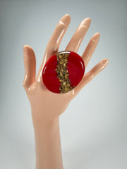 Sobral - Metalique "Munique" Orlando Red Resin Ring ( 005145 ) - Size UK Q / US 8