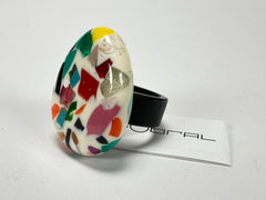 Sobral - Caillou Marfim "Poesia" Resin Ring ( 003597 ) - Size UK U / US 10.5
