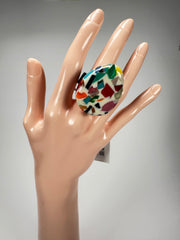 Sobral - Caillou Marfim "Poesia" Resin Ring ( 003597 ) - Size UK U / US 10.5
