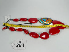 Sobral - Multi-Colour "Encantador" Red Resin Necklace ( 004109 )