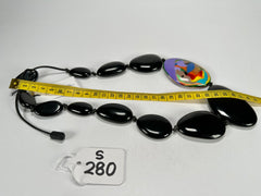 Sobral - Multi-Colour "Encantador" Black Resin Necklace ( 004109 )