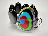 Sobral - Multi-Colour "Inspiração" K Black Elasticated Resin Bracelet ( 003595 )